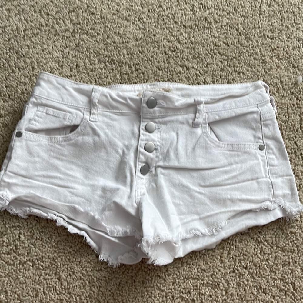 White jean shorts